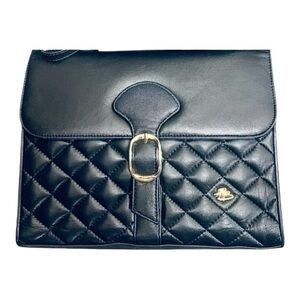 Pierre Balmain Black Buttersoft Quilt Leather Crossbody Bag